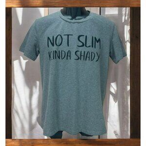 "Not Slim Kinda Shady" Womens Sheshow Gray T-Shirt Medium